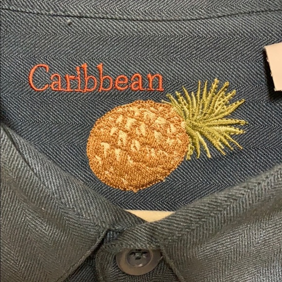 Men’s Caribbean Silk Hawaiian Button Front Shirt - Picture 2 of 8